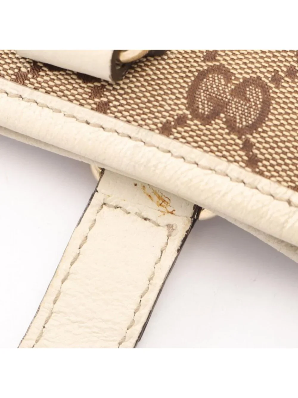 Gucci Tote Bag GG Canvas Beige Brown White